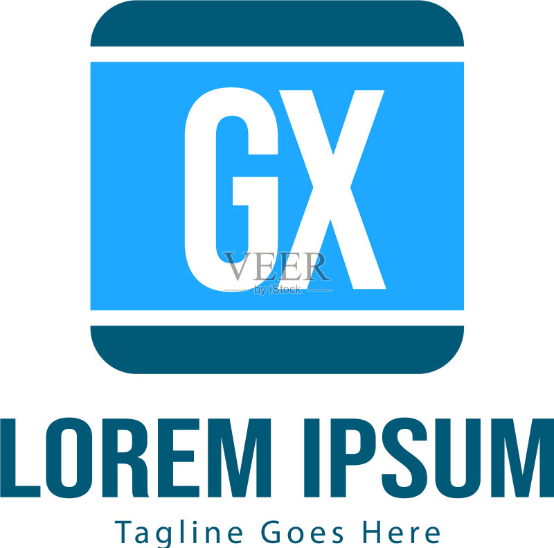 首字母GX现代框架标志模板图标素材