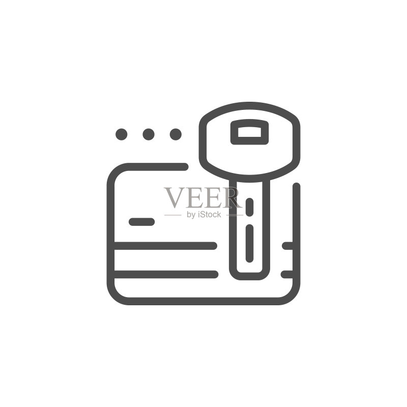 汽车付款线性轮廓图标图标素材