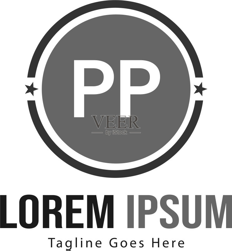 PP字母Logo模板,现代框架图标素材