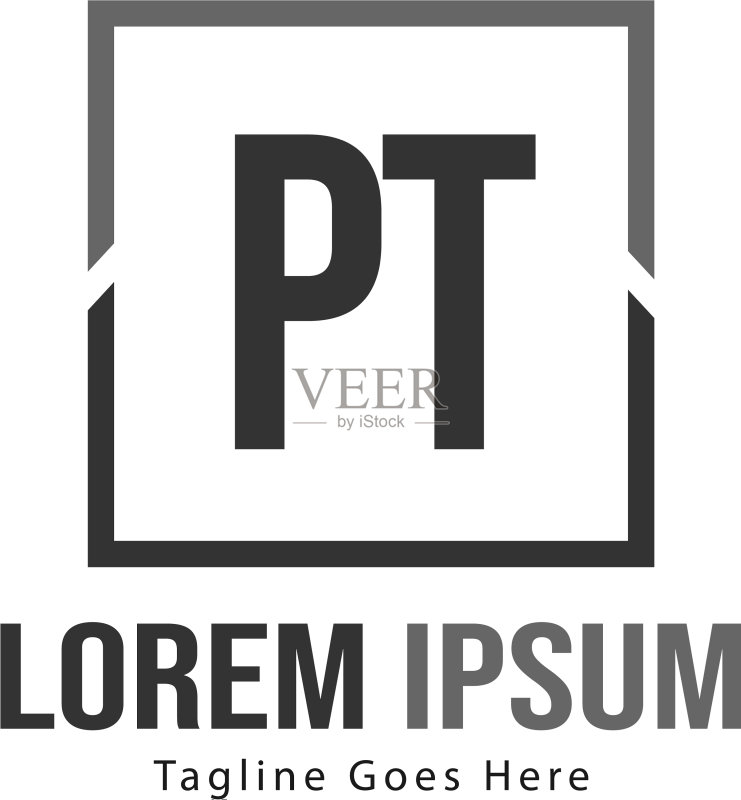 PT字母现代边框标志模板图标素材
