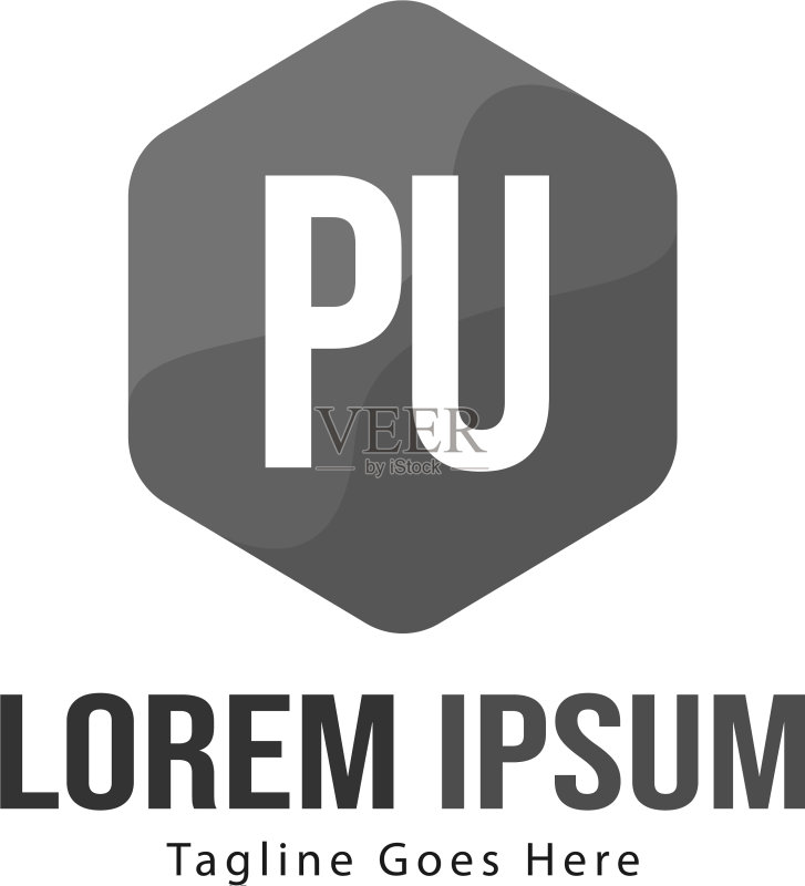 PU字母现代框架标志模板图标素材