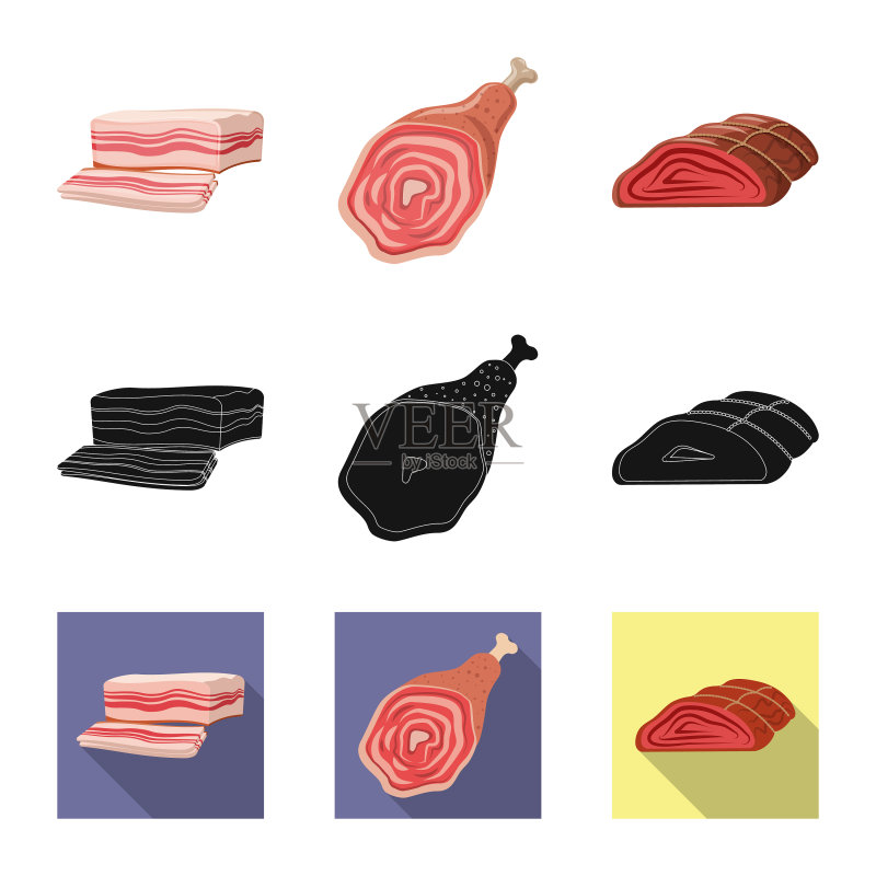 肉类火腿标志合集图标素材