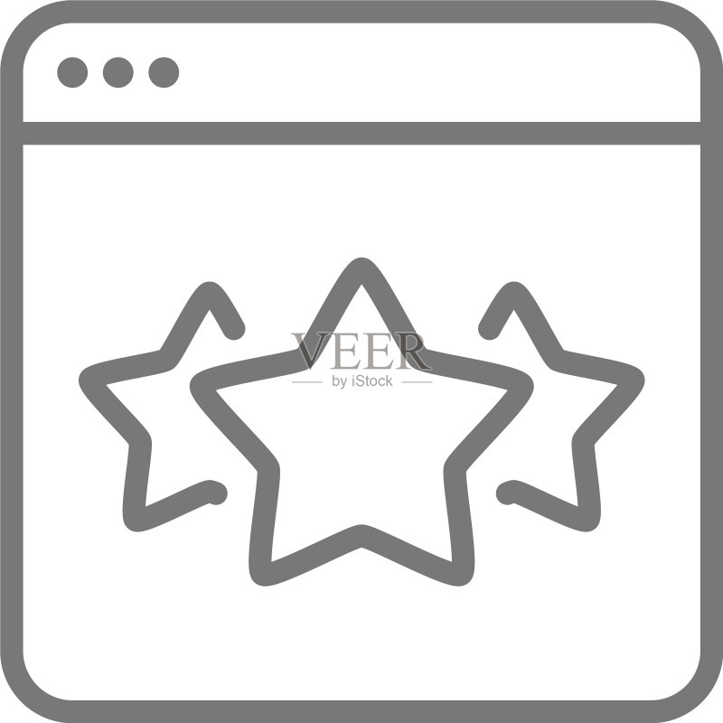 浏览器中的星星最佳选择网站反馈图标素材