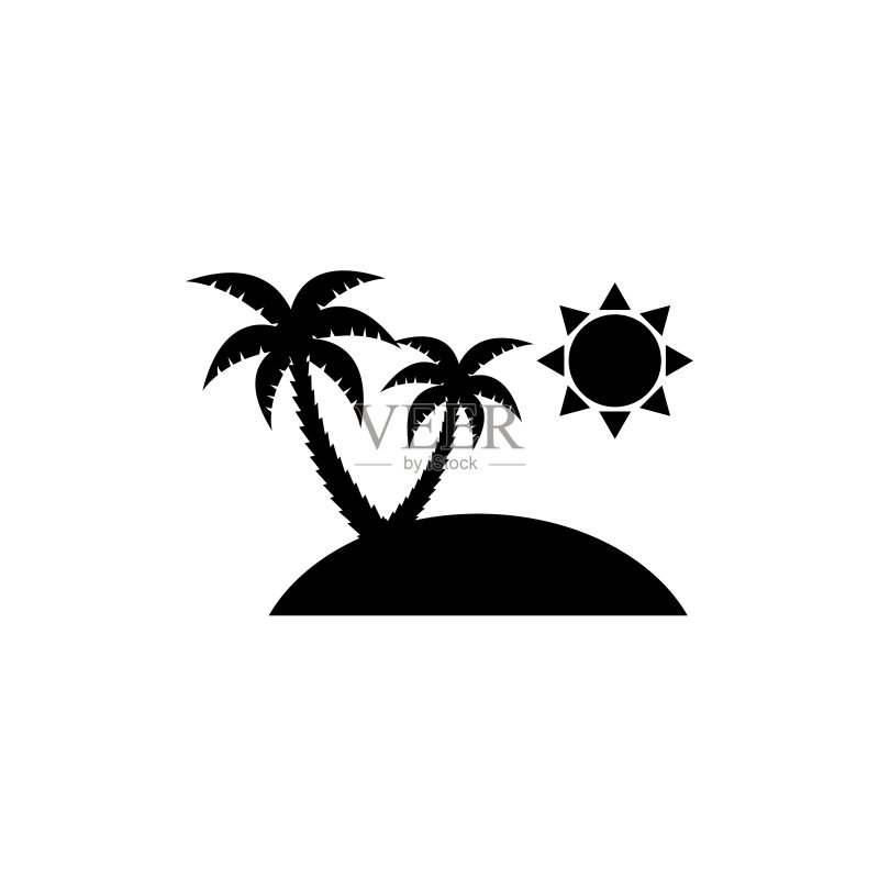 岛屿图标,logo,白色背景上隔离图标素材