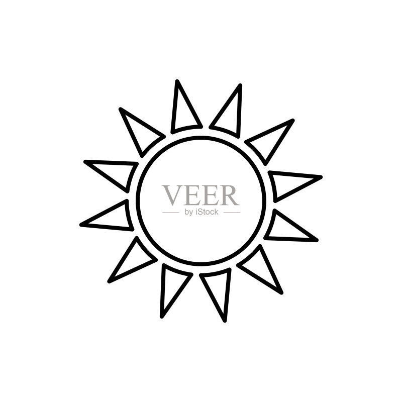 潮流扁平风格太阳图标矢量模板设计图标素材