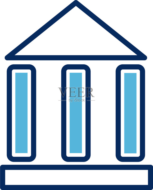 银行建筑立面隔离图标图标素材