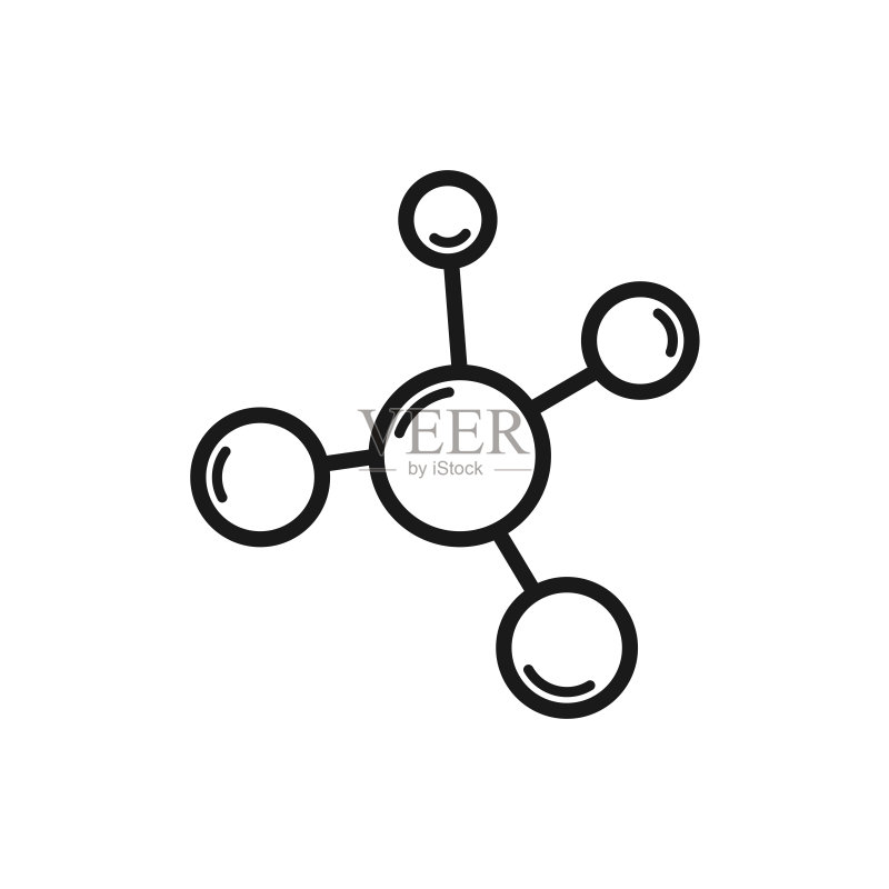 时尚扁平风格的分子图标图标素材