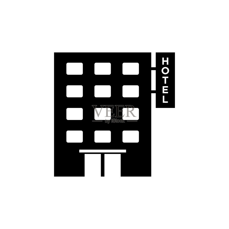 潮流酒店图标扁平矢量模板设计图标素材