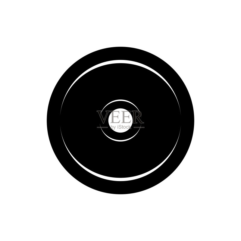 铁质杠铃健身Logo创意图标素材