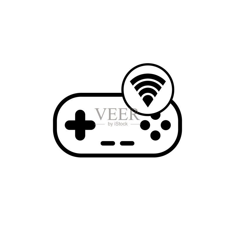 Wi-Fi和游戏手柄(黑色)图标素材