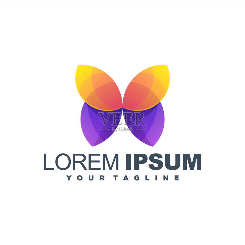 精美蝴蝶渐变Logo设计图标素材