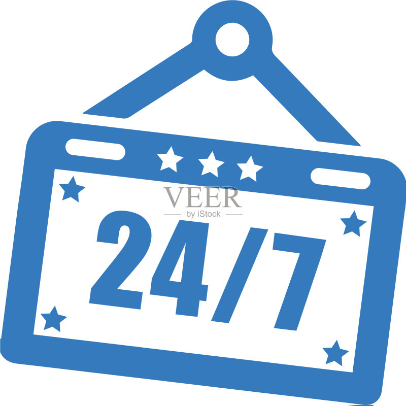 24小时7天营业标志图标素材