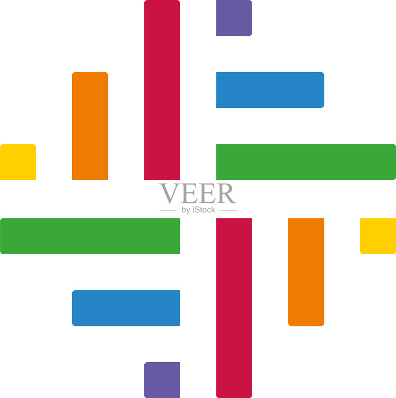 具有彩色编织手工艺图标的logo设计图标素材