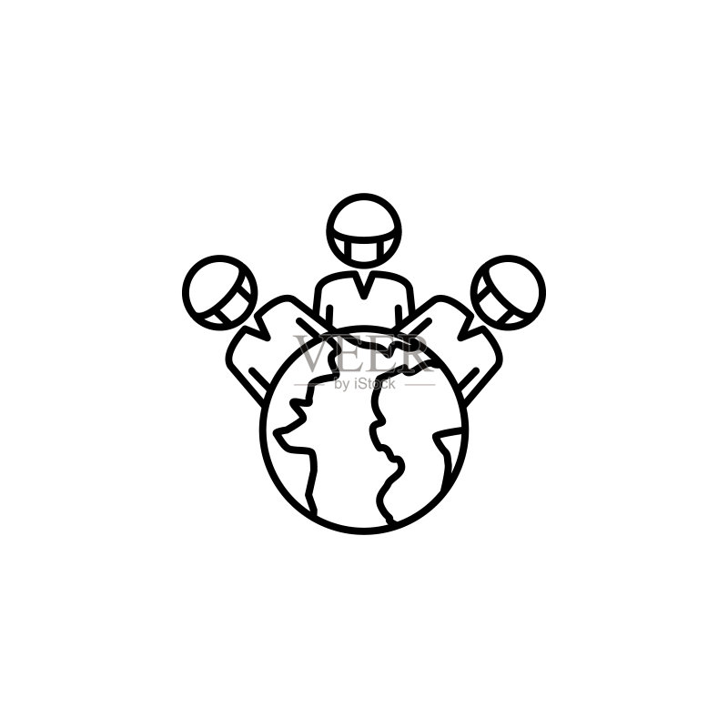 疫情过后快乐的人们线条插画图标图标素材