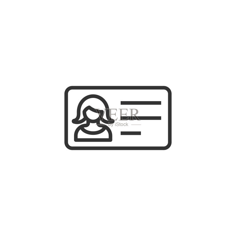 扁平风格的女士身份卡图标图标素材