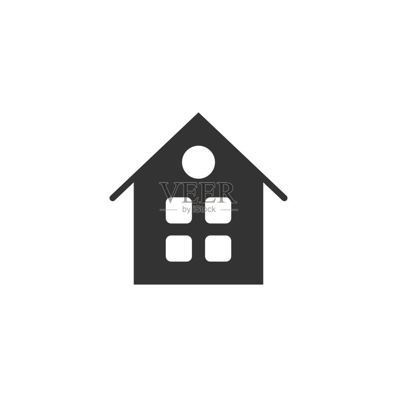 扁平风格的房屋建筑图标图标素材