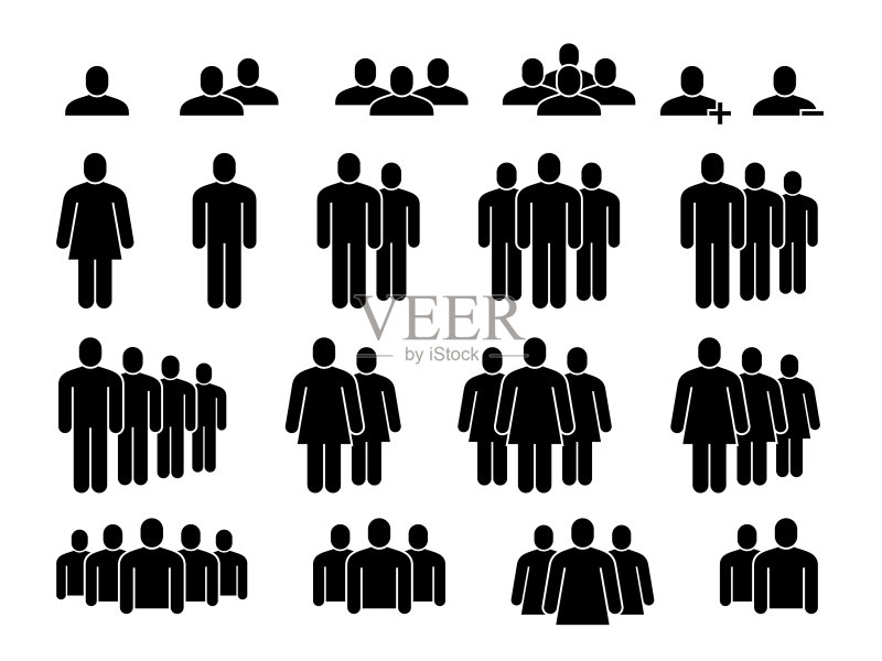 人物图标人类社区群体人群图标素材