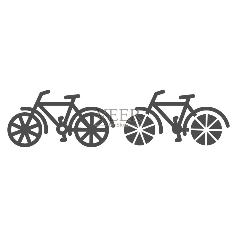 自行车线条图标图标素材