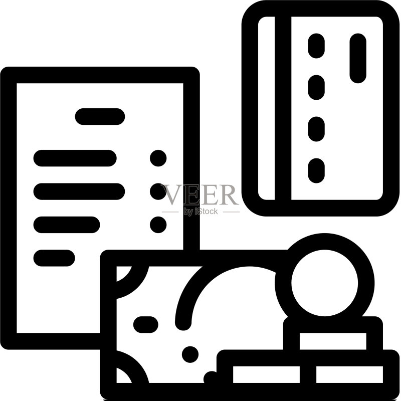 硬币卡片轮廓图标图标素材