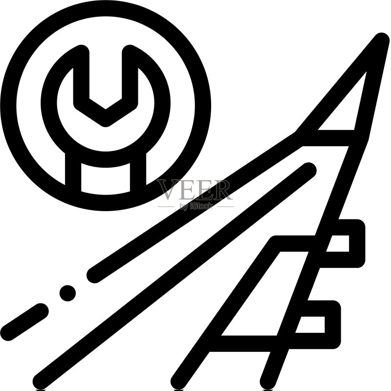 飞机机翼扳手轮廓图标图标素材