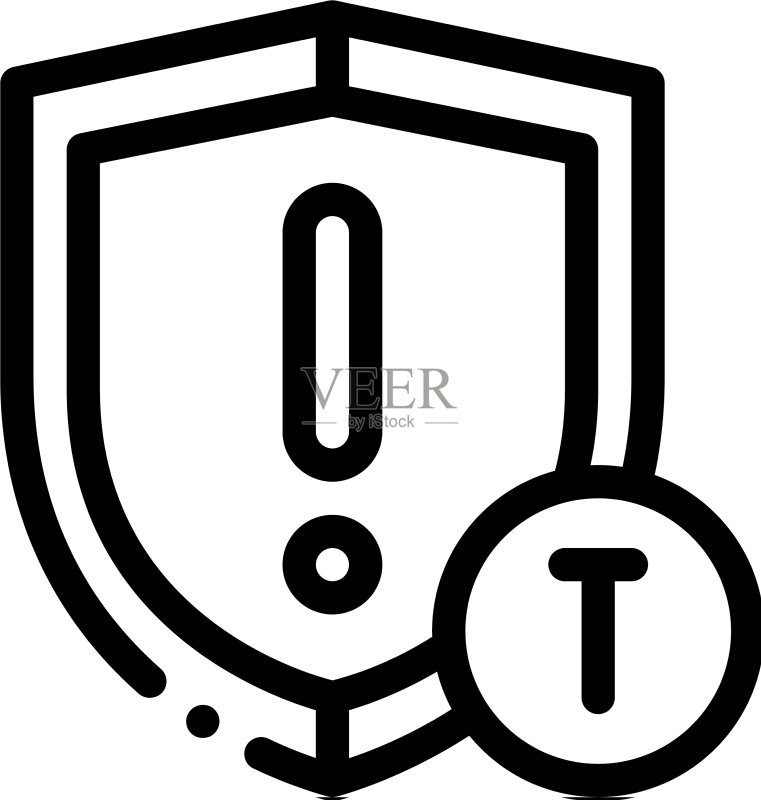 安全警示盾牌轮廓图标图标素材
