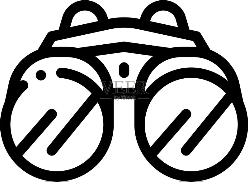双筒望远镜工具轮廓图标图标素材