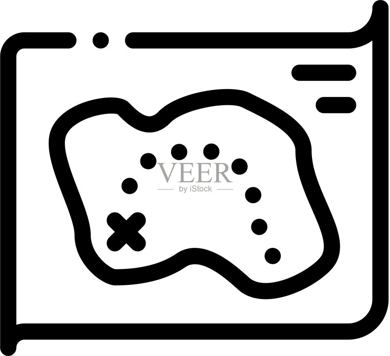 宝藏图标线稿地图图标素材