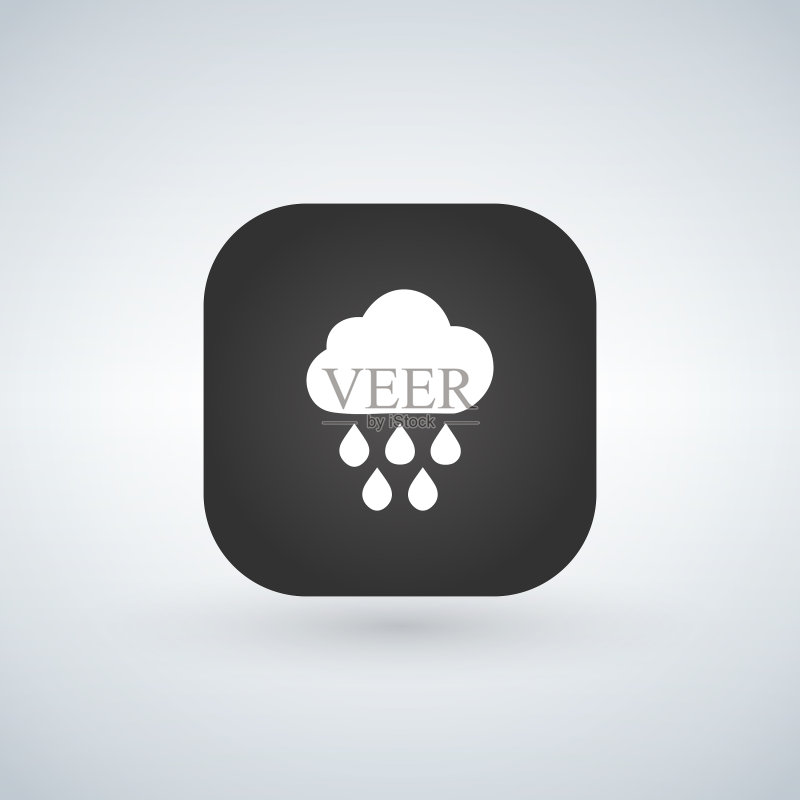 应用程序按钮上的小雨天气图标图标素材