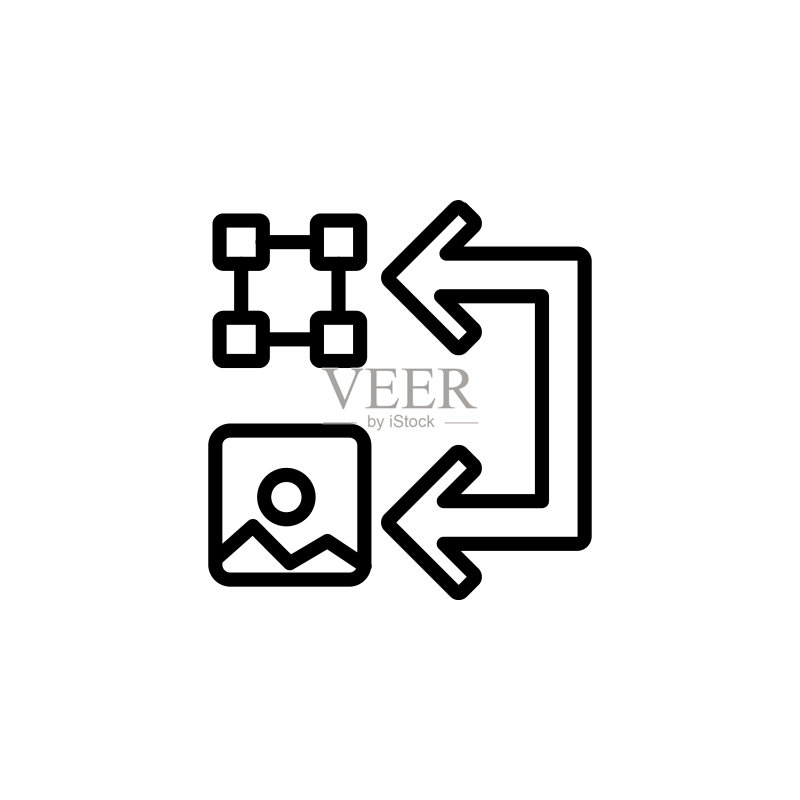 转换为图像图标设计线性风格图标素材