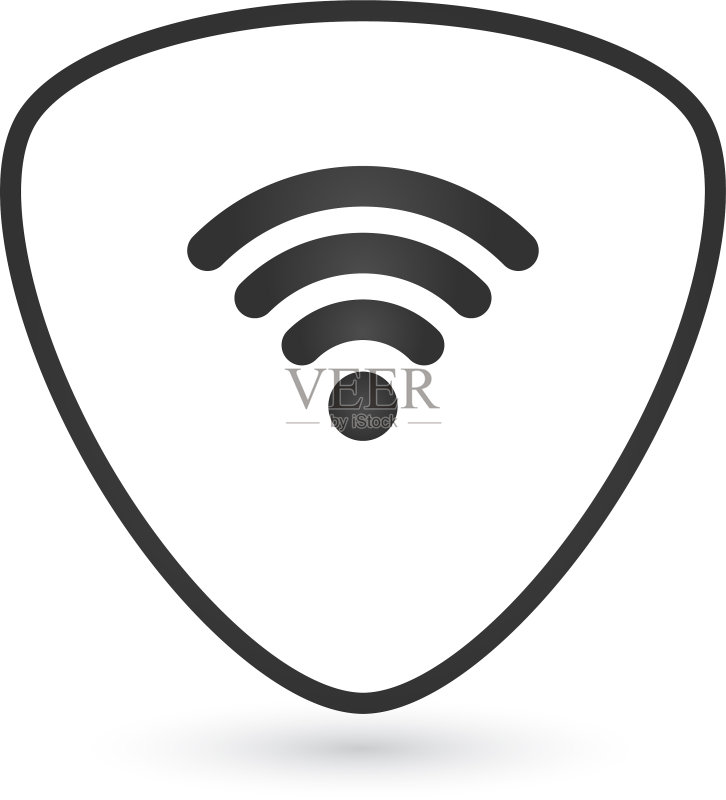 带有天线或WiFi信号的吉他拨片图标素材