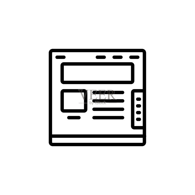 适用于网页模式的线性图标设计图标素材