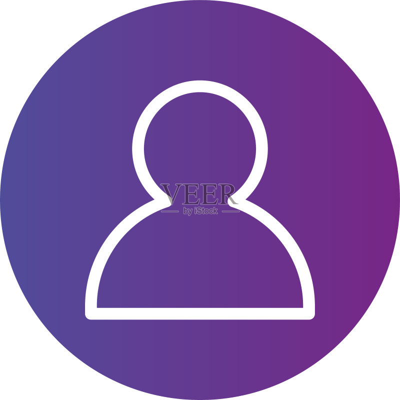 紫色线性轮廓人物图标用户图标图标素材