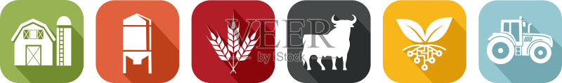 彩色农业图标图标素材