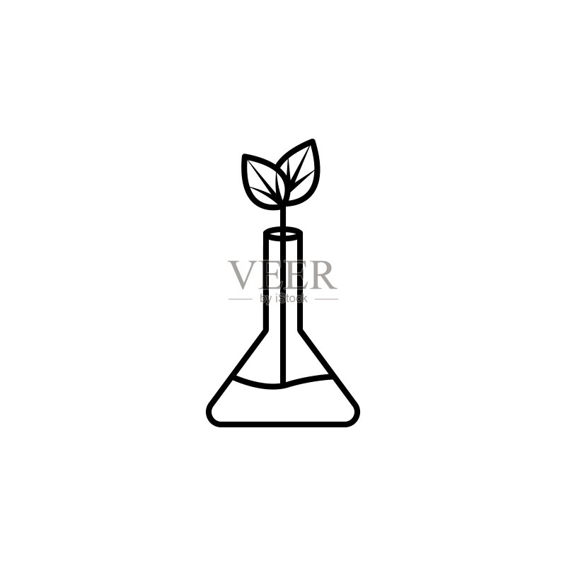 白色背景上的生态线性插图图标图标素材