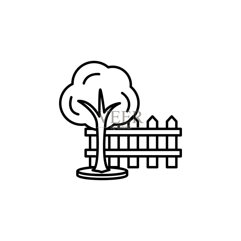 白色背景上的栅栏线插图图标图标素材