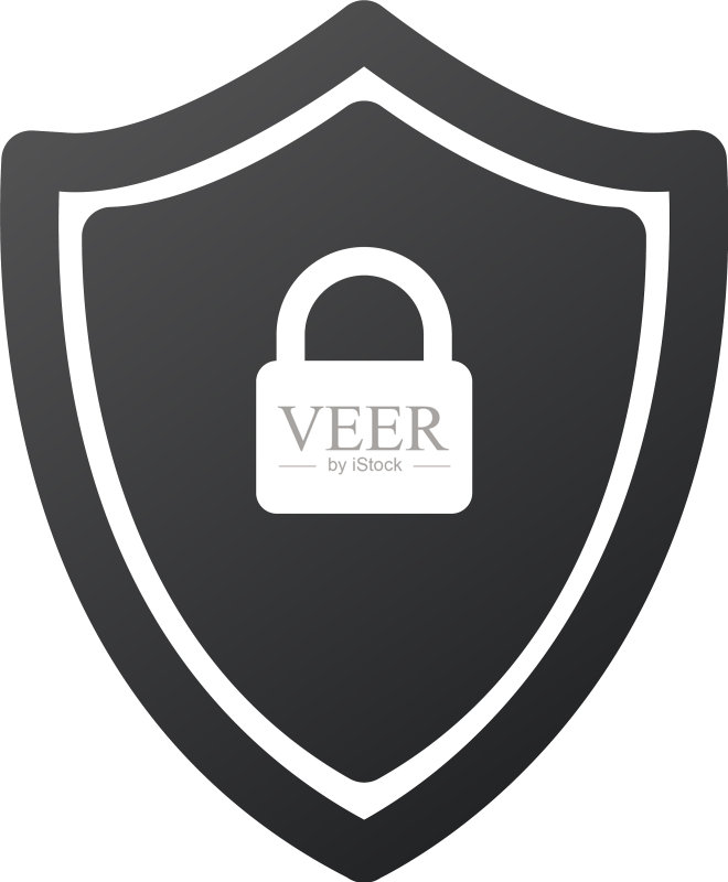 带有锁的Web安全盾牌图标素材图标素材