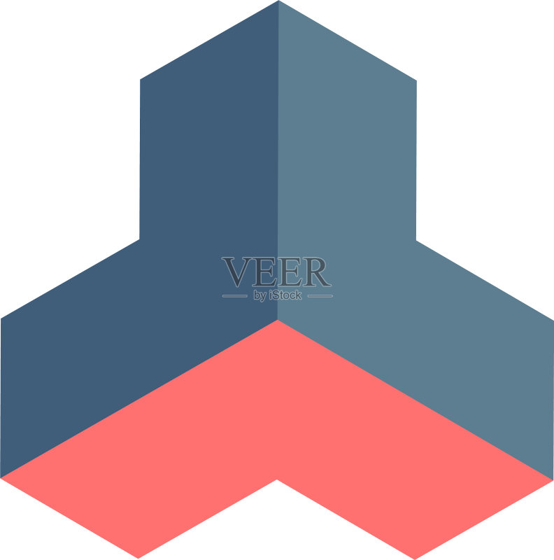 抽象2.5D立方体Logo模板图标素材