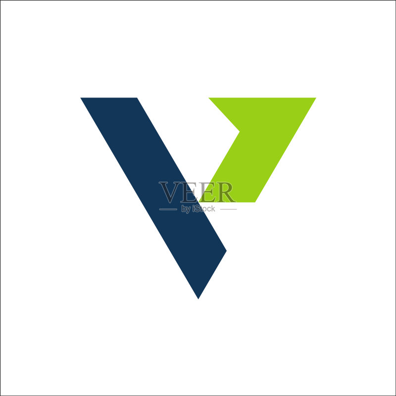 字母V首字母Logo模板图标素材