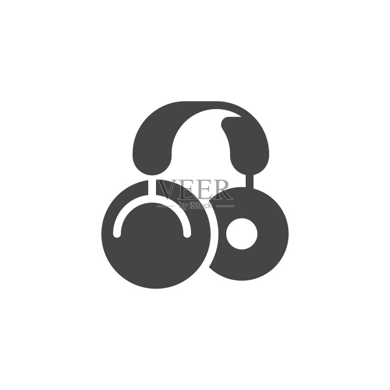 无线大耳机图标:用于收听音乐和各种声音,DJ、广播主持人、录音室的设备,现代扁平风格小工具矢量图图标素材