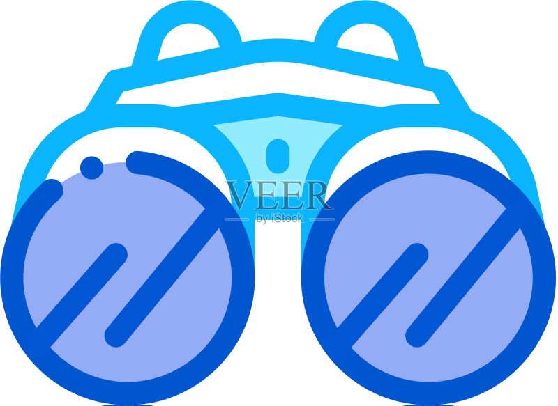 双筒望远镜工具轮廓图标图标素材