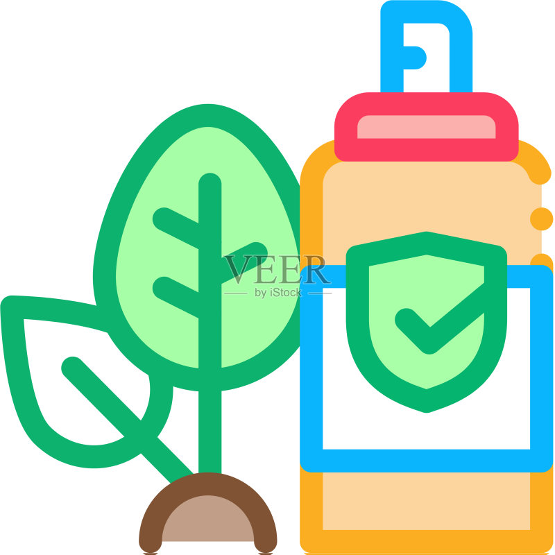 喷雾植物叶子图标轮廓图标素材