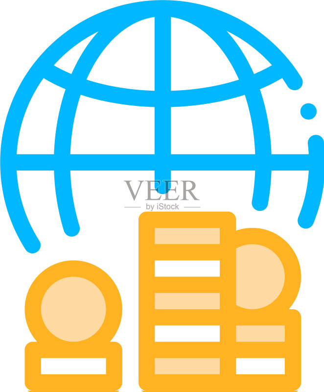 世界货币图标轮廓图标素材