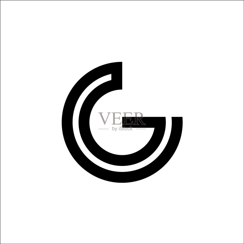 字母G单线标志设计图标素材