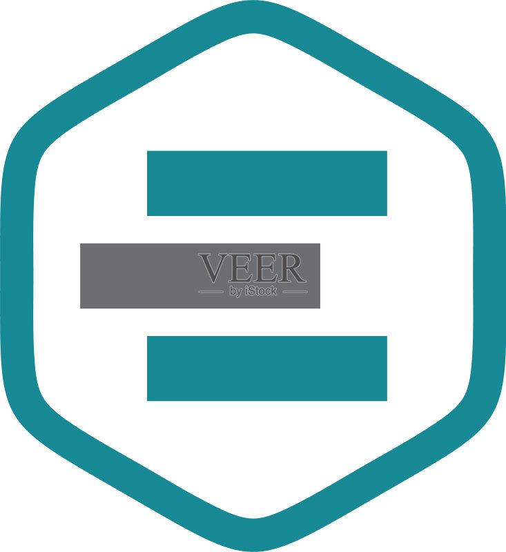 六边形E字母logo模板图标素材