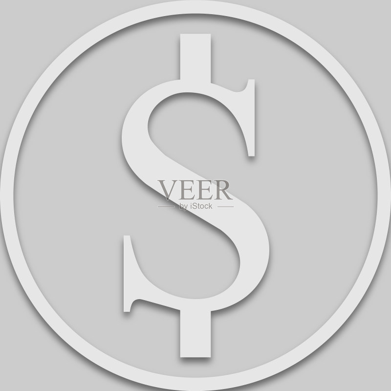 彩色美元货币符号图标素材