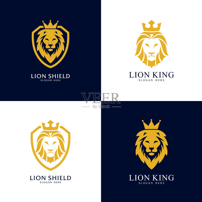 狮子盾牌logo设计图标素材