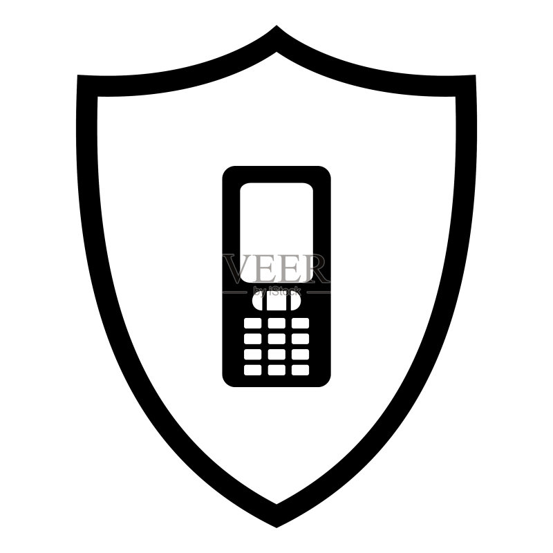 手机与盾牌图标素材