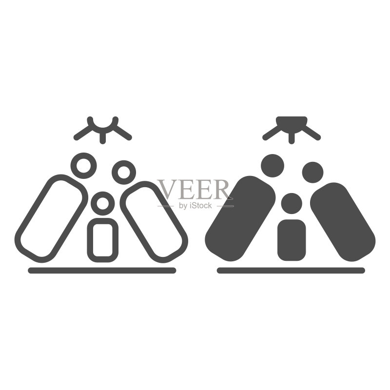 父母保护孩子的线条图标,六一儿童节保护日标志矢量图图标素材