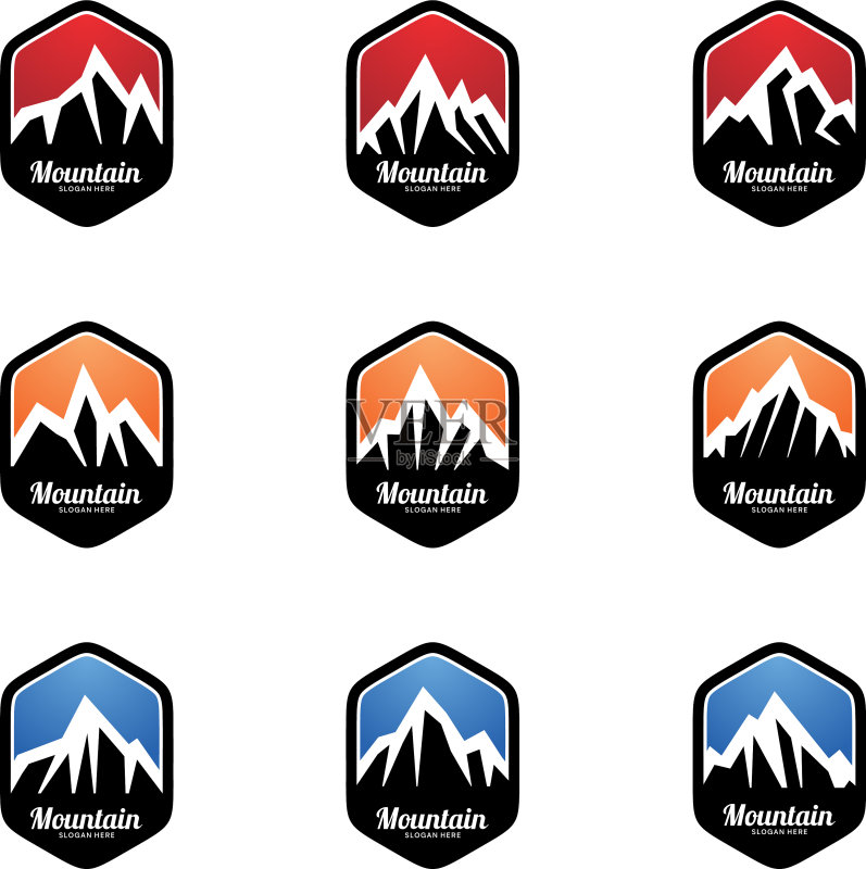 山峰Logo模板图标素材