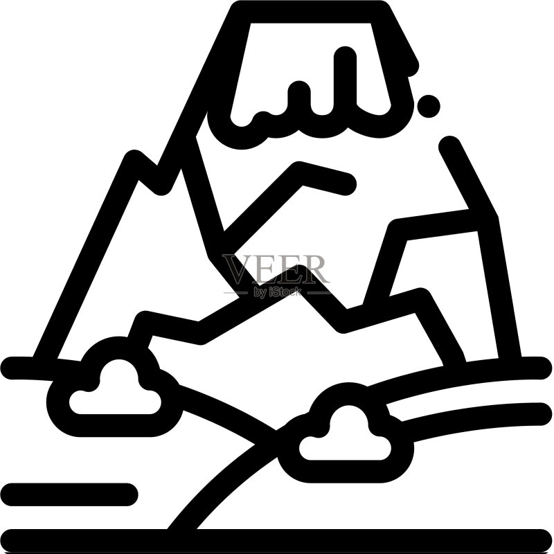 山峰概念图标轮廓图标素材